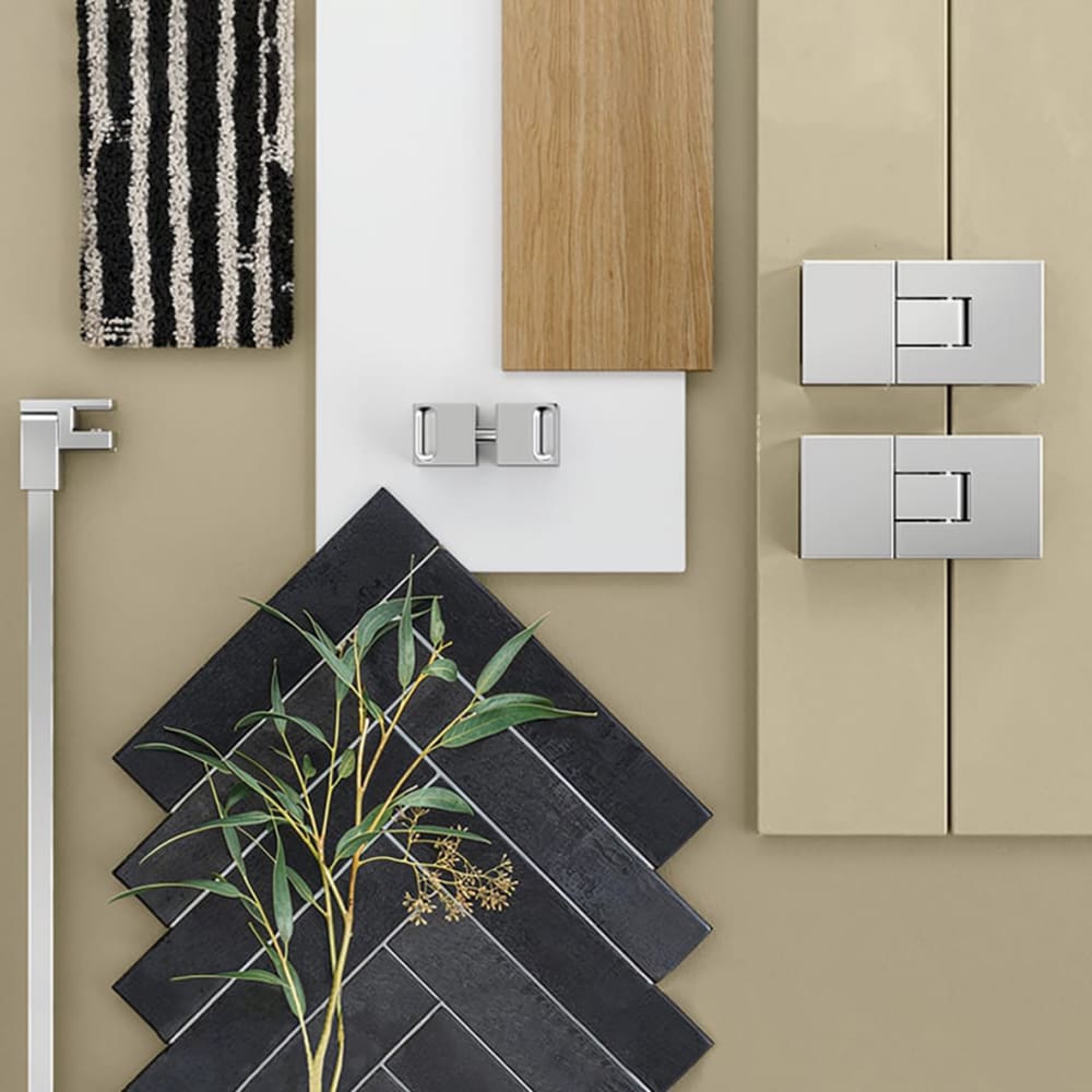 Bohle Shower Door Knob - Square - 30 x 30mm - Polished Chrome - Pair