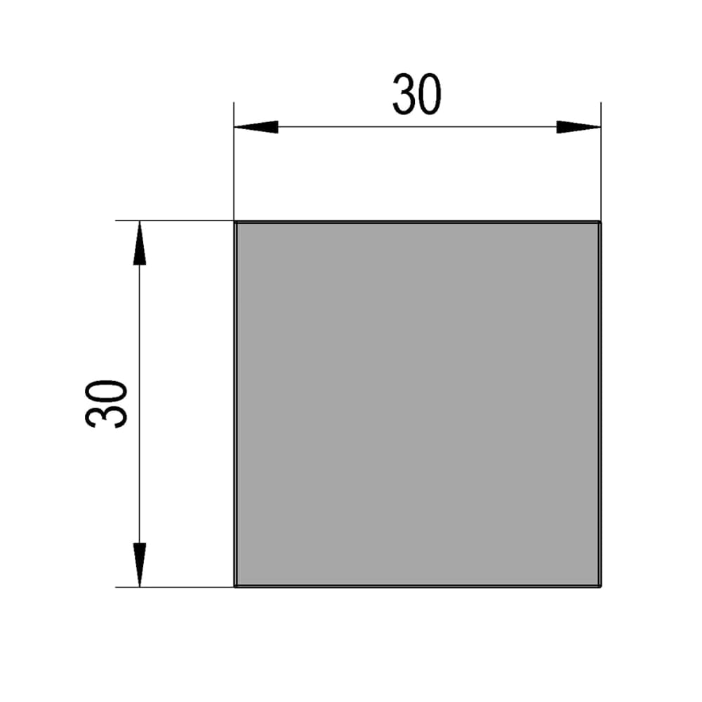 Bohle Shower Door Knob - Square - 30 x 30mm - Polished Chrome - Pair