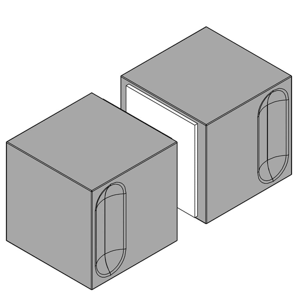 Bohle Shower Door Knob - Square - 30 x 30mm - Polished Chrome - Pair