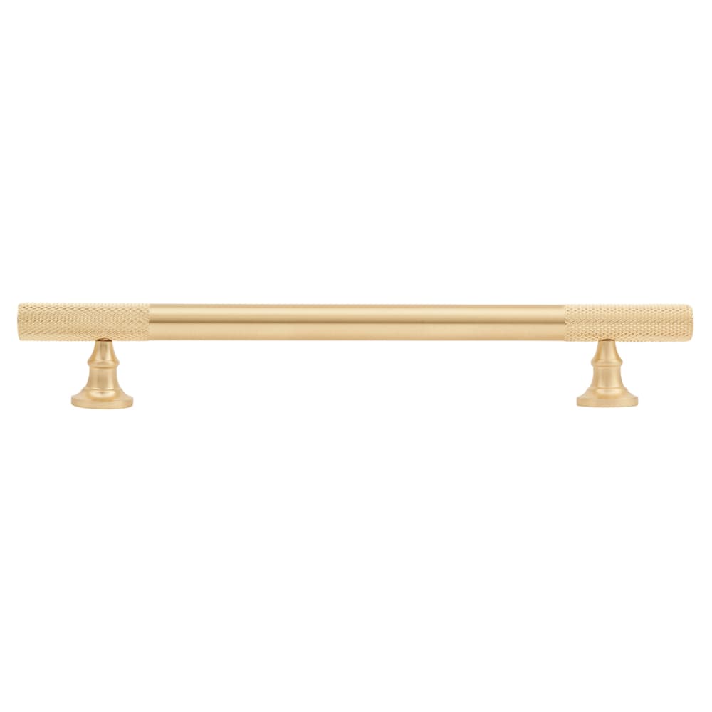 Altro York 12mm Partially Knurled T-Bar Cabinet Pull Handle - 160mm Centres - Satin Brass