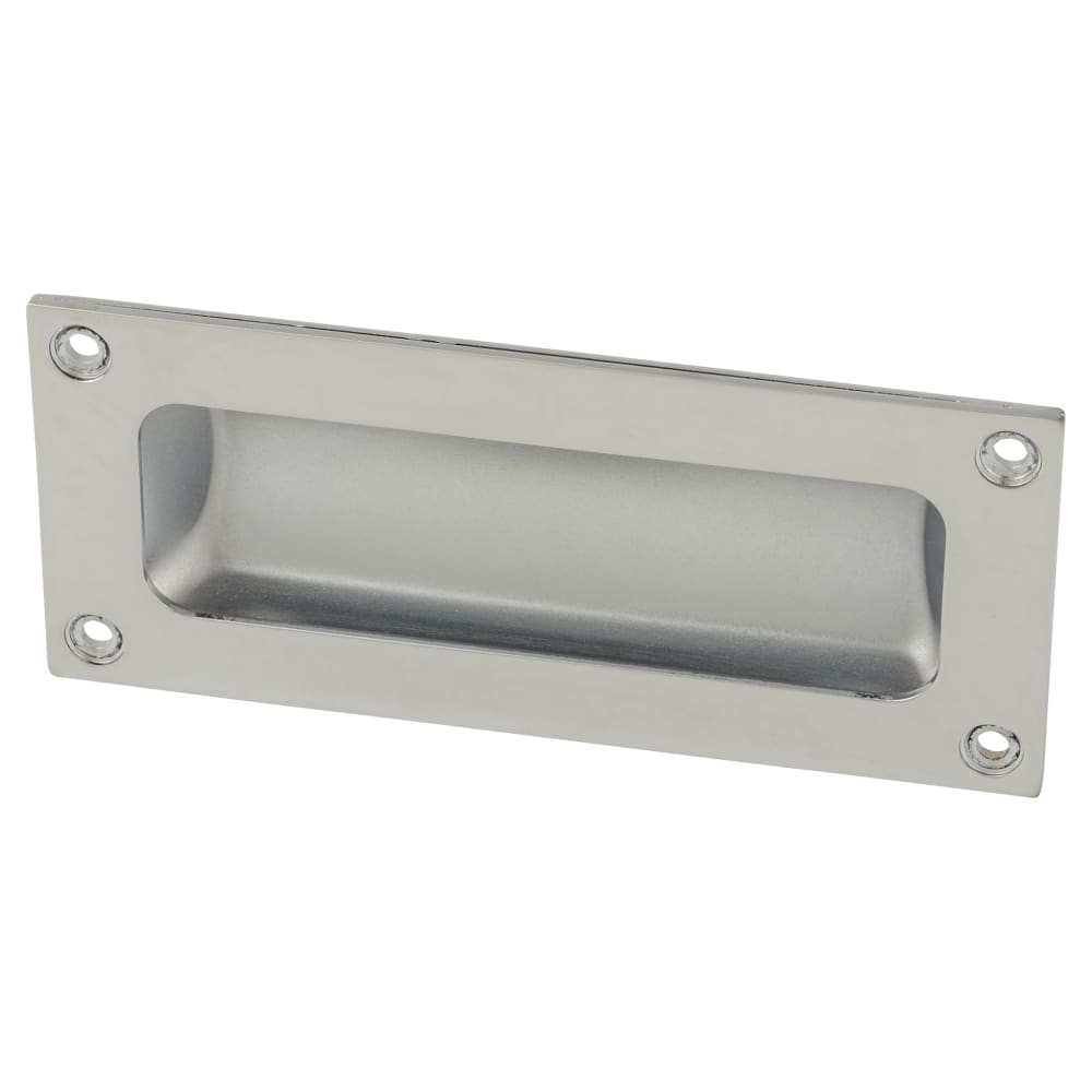 Altro Rectangular Flush Cabinet Pull Handle - 102 x 45mm - Polished Chrome