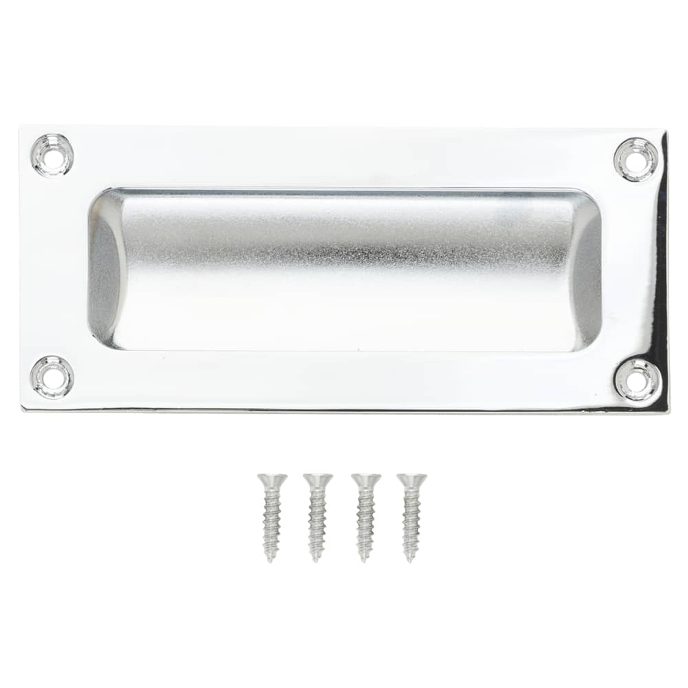 Altro Rectangular Flush Cabinet Pull Handle - 102 x 45mm - Polished Chrome