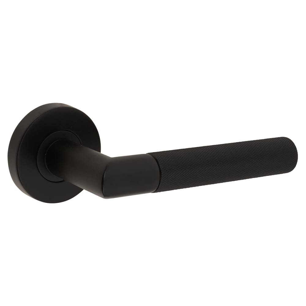 Jigtech Tactil Door Handle on Rose - Matt Black