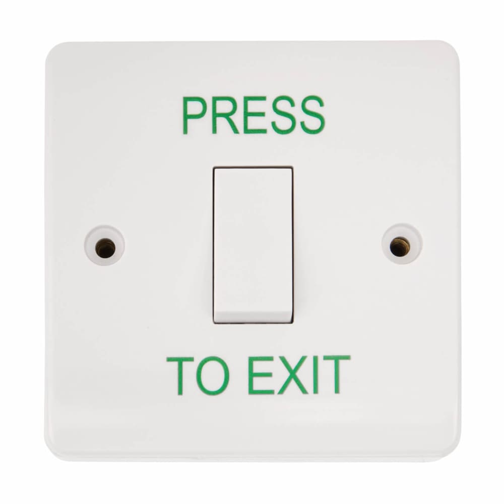 Press To Exit Switch - 85 x 85 x 44mm - Single - White