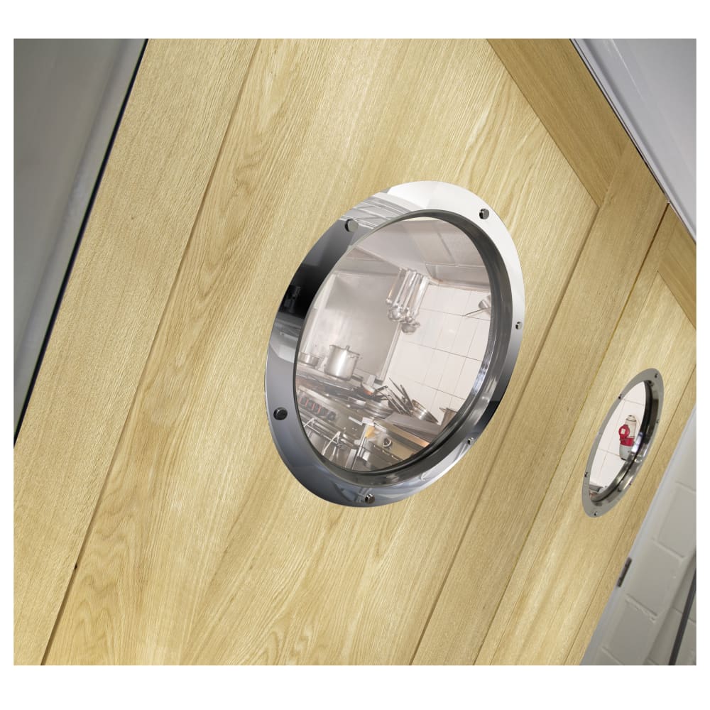 North 4 Designs Single Glazed Round Vision Panel - 288mm Diameter - Polished Stainless Steel
