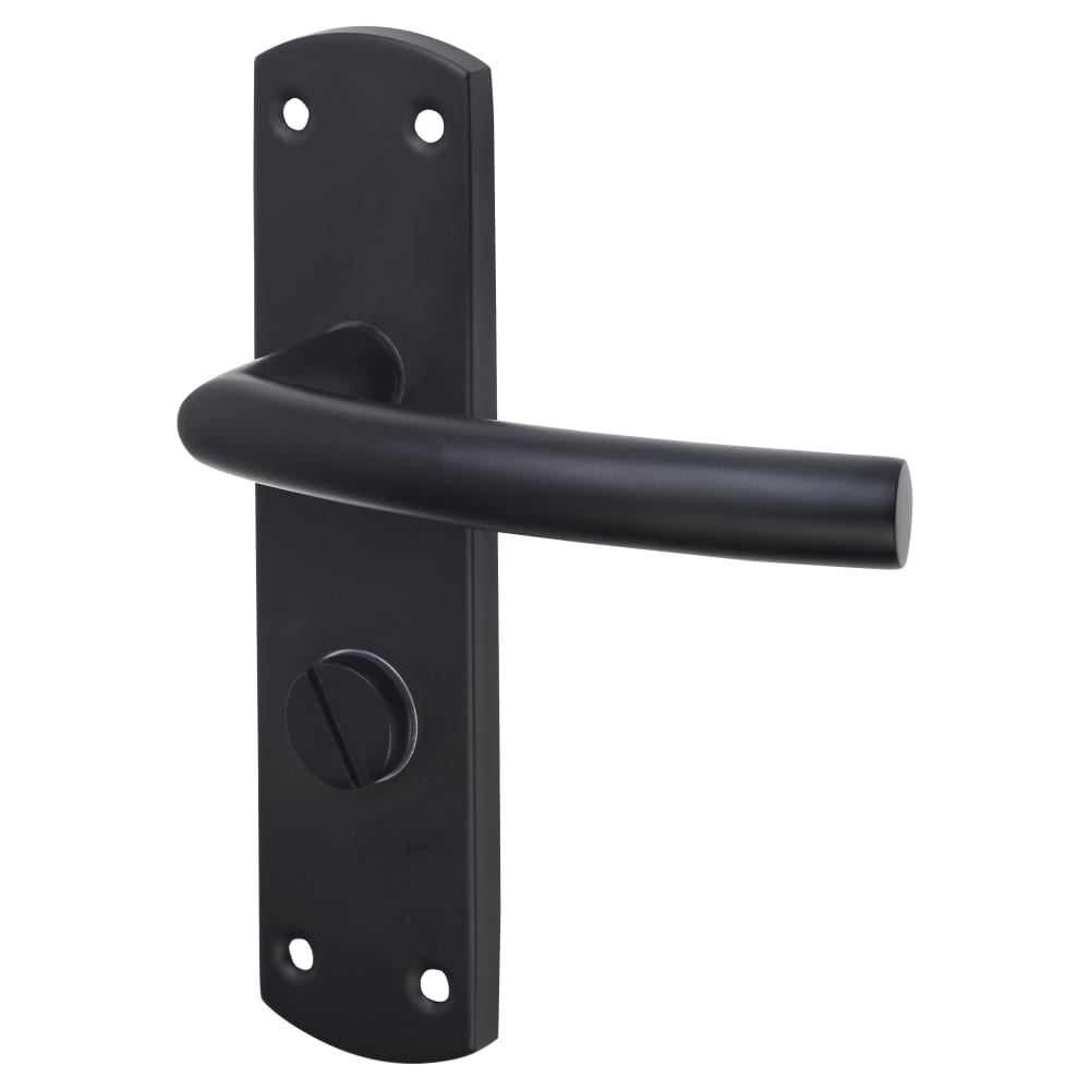 Altro Arched Bathroom Door Handle - 172 x 44mm - LH - Matt Black