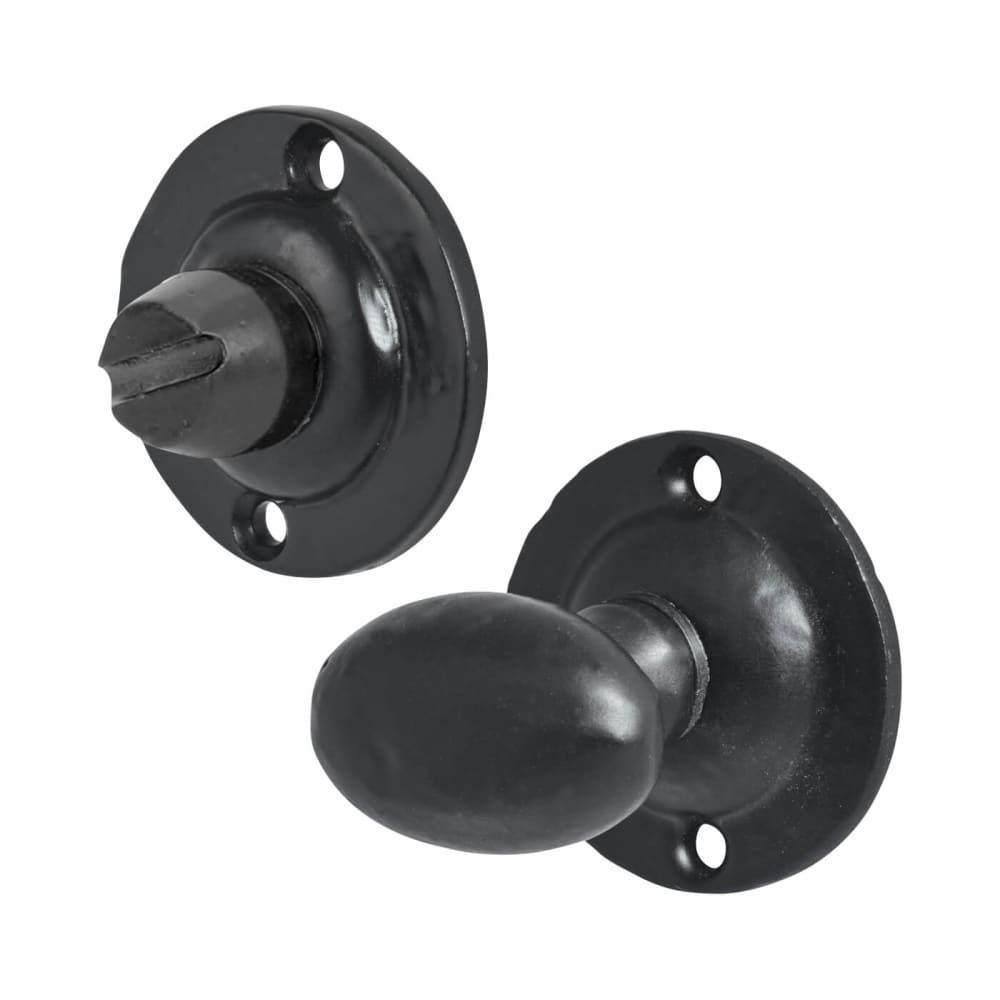 Olde Forge Oval Spline Thumbturn & Release - Antique Black Iron