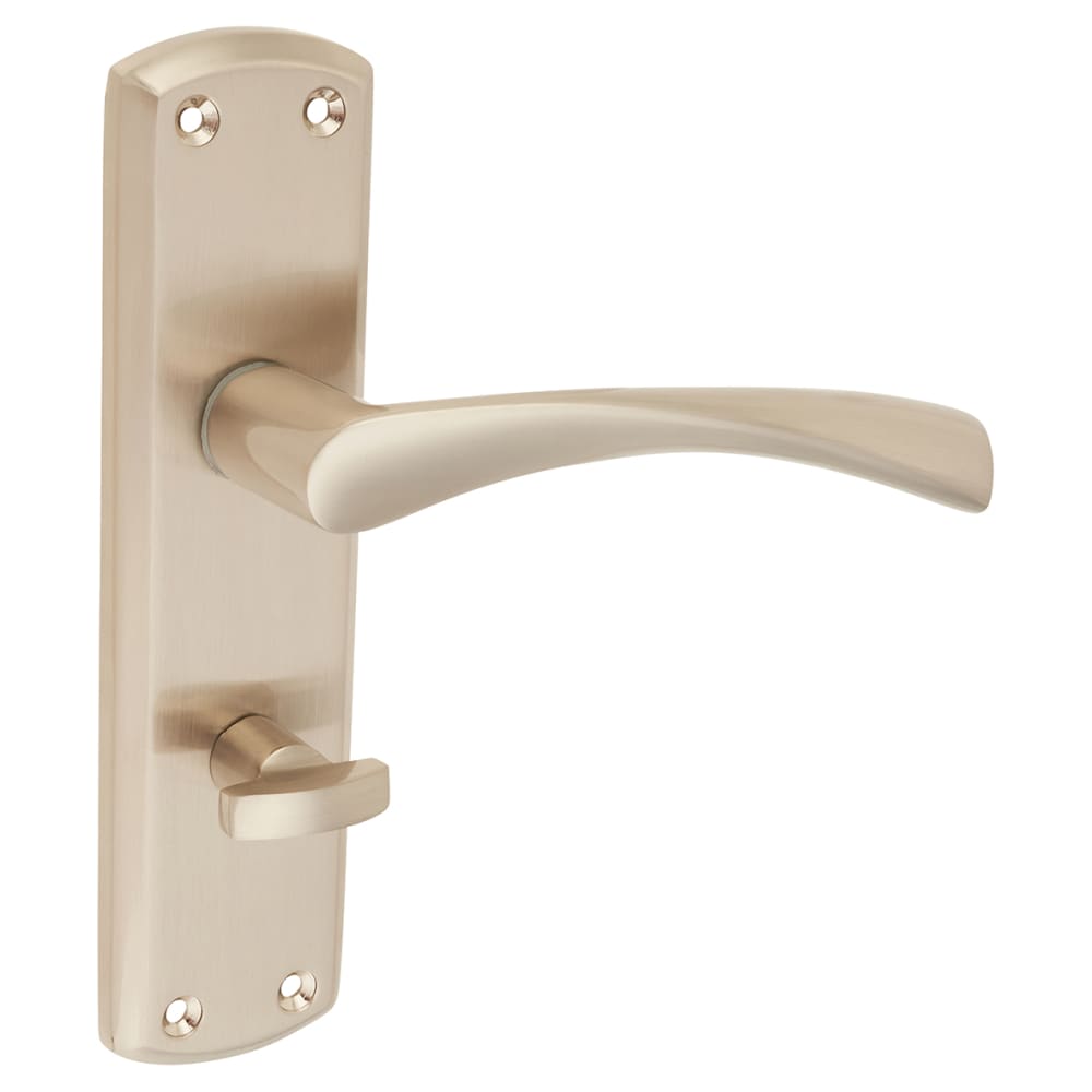 Touchpoint Monza Bathroom Door Handle - 175 x 45mm - Satin Nickel 