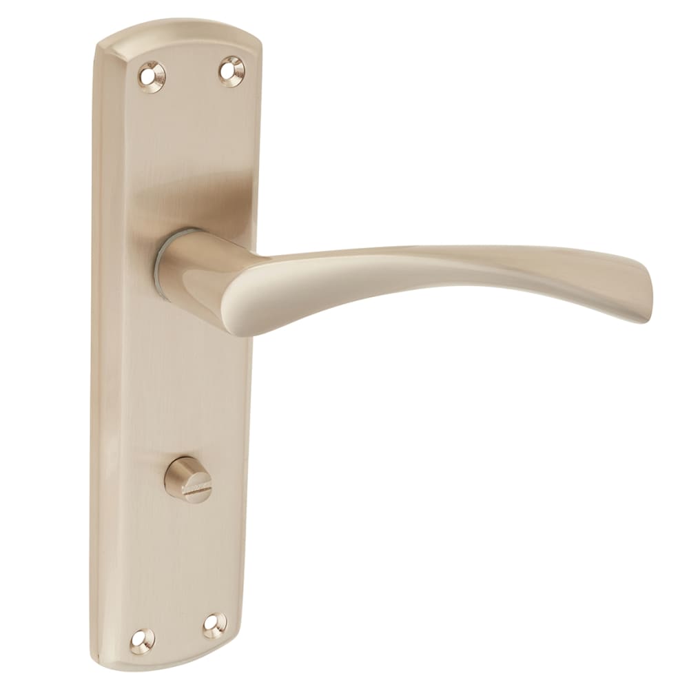 Touchpoint Monza Bathroom Door Handle - 175 x 45mm - Satin Nickel 