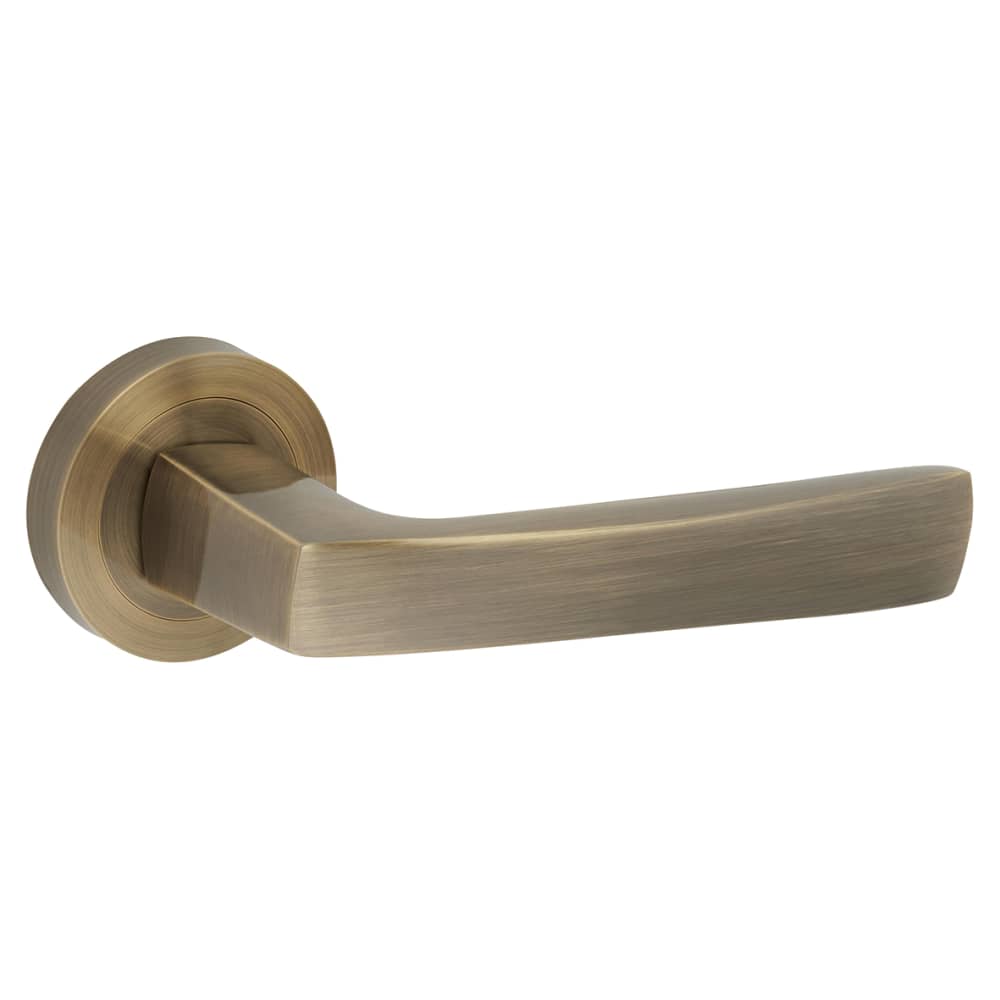 Altro Ivy Door Handle on Rose - Antique Brass