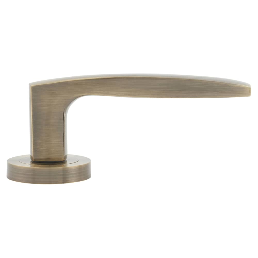 Altro Ivy Door Handle on Rose - Antique Brass