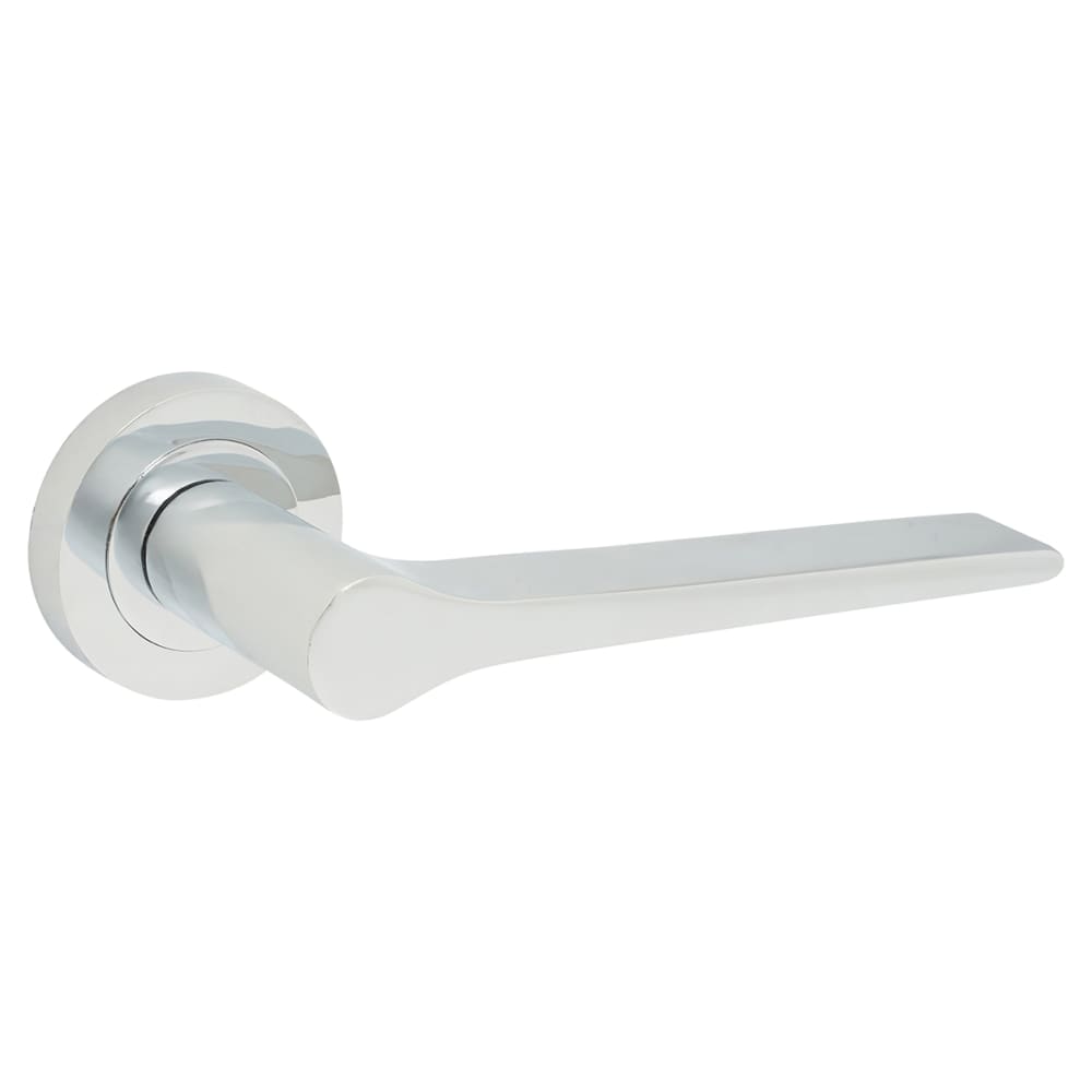 Jedo by Frelan Geo Door Handle on Rose - Polished Chrome ...