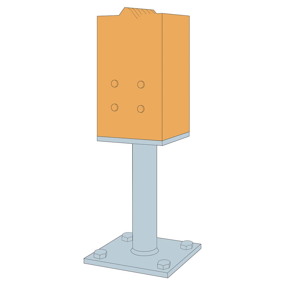 Simpson Strong Tie PBH120 Heavy Duty Elevated Post Base for 120-200mm Posts - 216mm Height