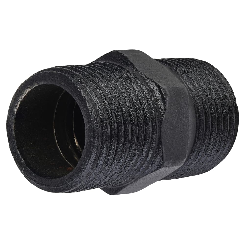 Altro 1/2" Pipe Shelving Iron Threaded Nipple Connector - Black