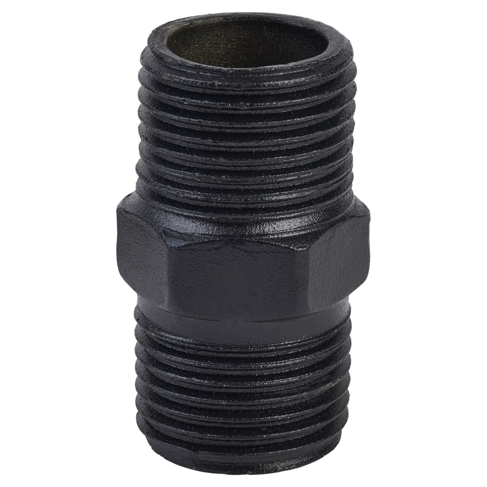 Altro 1/2" Pipe Shelving Iron Threaded Nipple Connector - Black