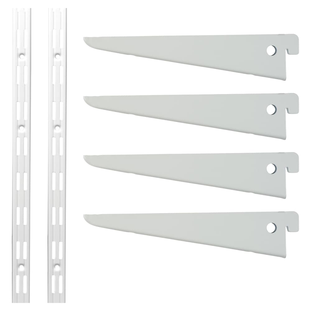 Shelf Slot Panel Altro Twin Slot Shelving Kit - 2 x 500mm Uprights & 4 x 170mm Brackets ...