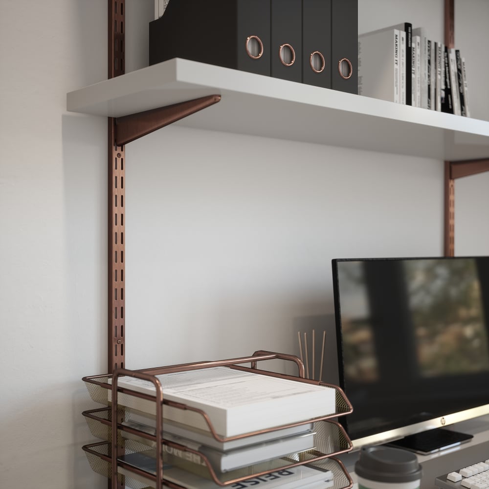 Rothley Twin Slot Shelf Bracket - 170mm Length - Antique Copper
