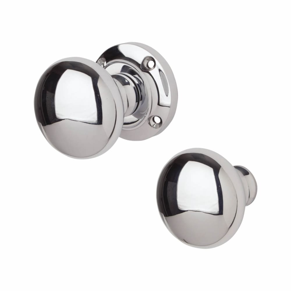 Altro Round Rim Door Knob - 56mm Rose Diameter - Polished Chrome