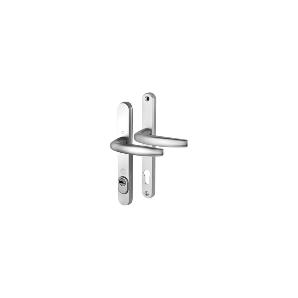Hoppe PAS24 1530/3259N uPVC Multipoint Door Handle - Long Plate - 92mm c/c - 60mm door - Silver