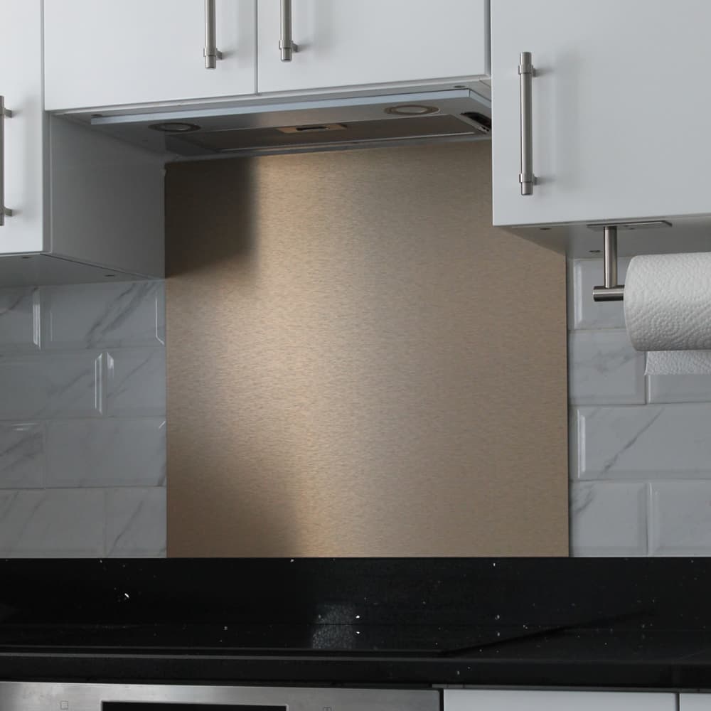 Altro Aluminium Kitchen Splashback - 600 x 750mm - Gloss Brushed Bronze