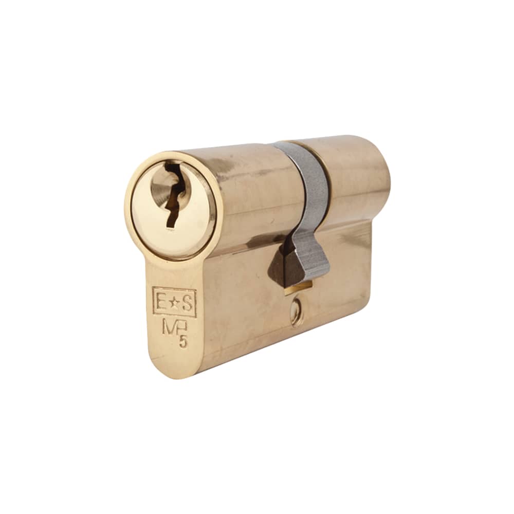 Eurospec 5 Pin 60mm Euro Double Cylinder - 30 + 30mm - Polished Brass - Keyed Alike