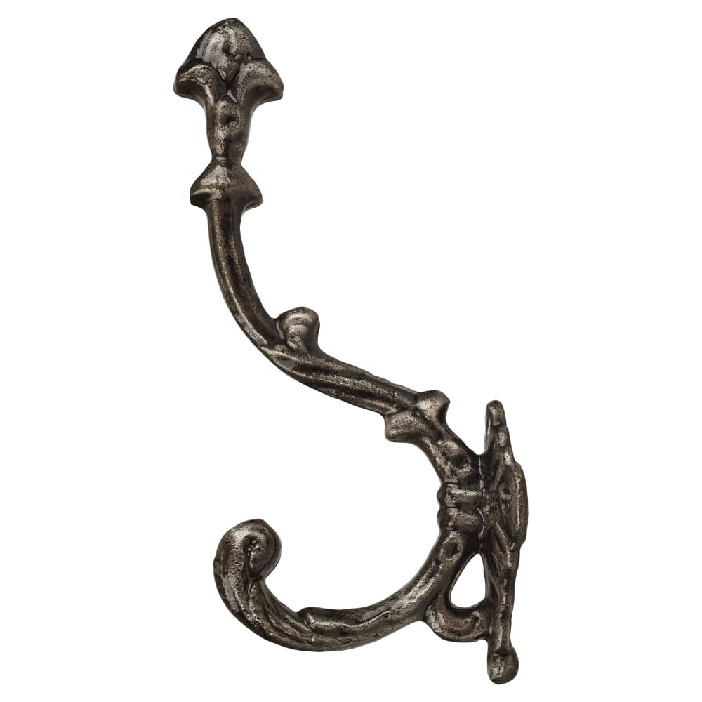 Olde Forge Single Hat & Coat Hook - 180mm Height - Lacquered Iron