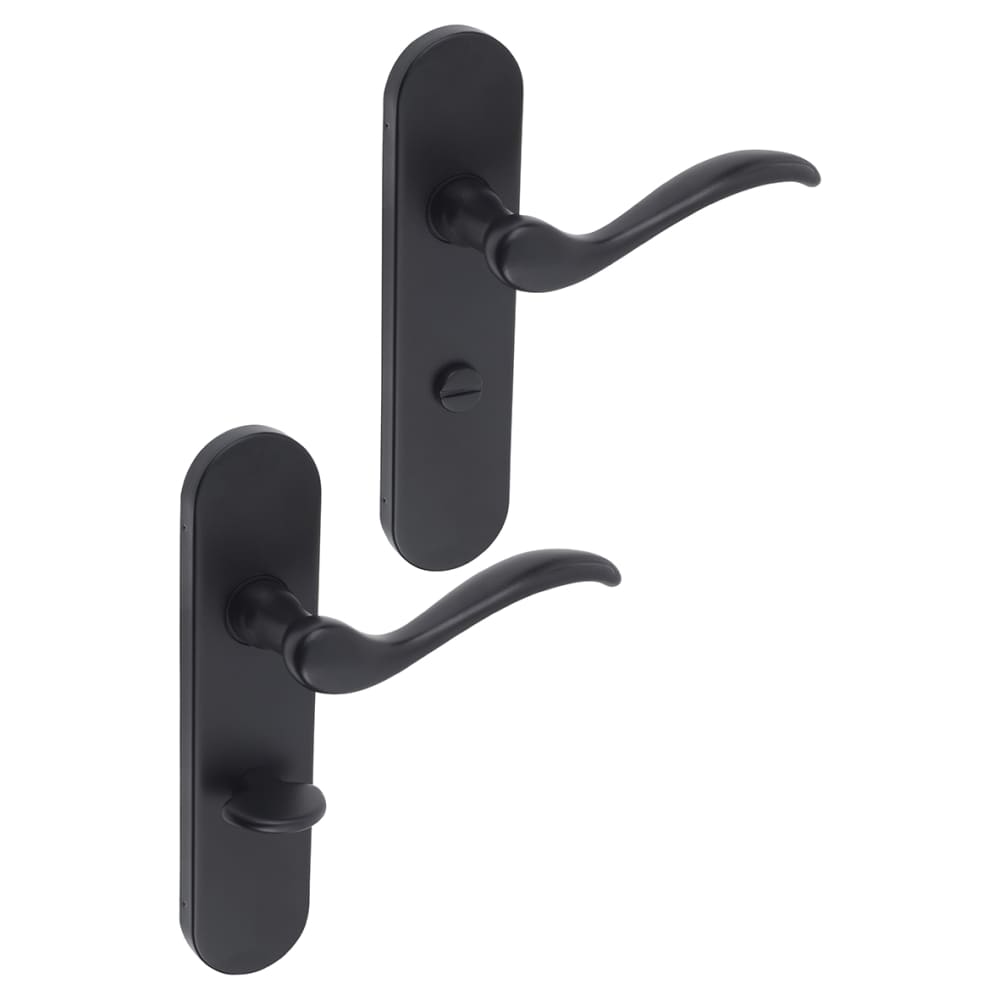 Urfic Geneva Bathroom Door Handle Matt Black IronmongeryDirect