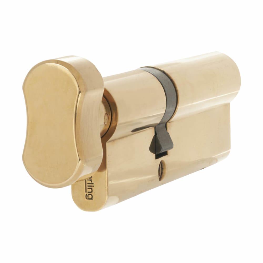 Touchpoint 5 Pin 100mm Euro Thumbturn Cylinder - 40mm Turn + 60mm - Pol Brass - Keyed to Differ