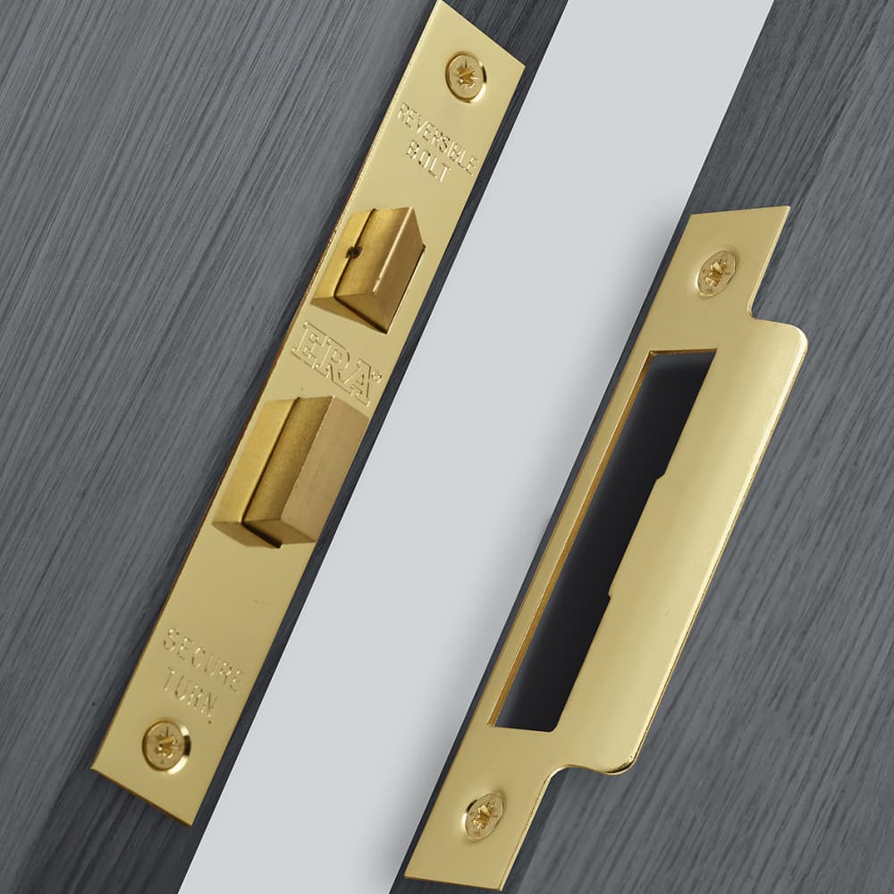 ERA Bathroom Lock - 76mm Case - 56mm Backset - Polished Brass