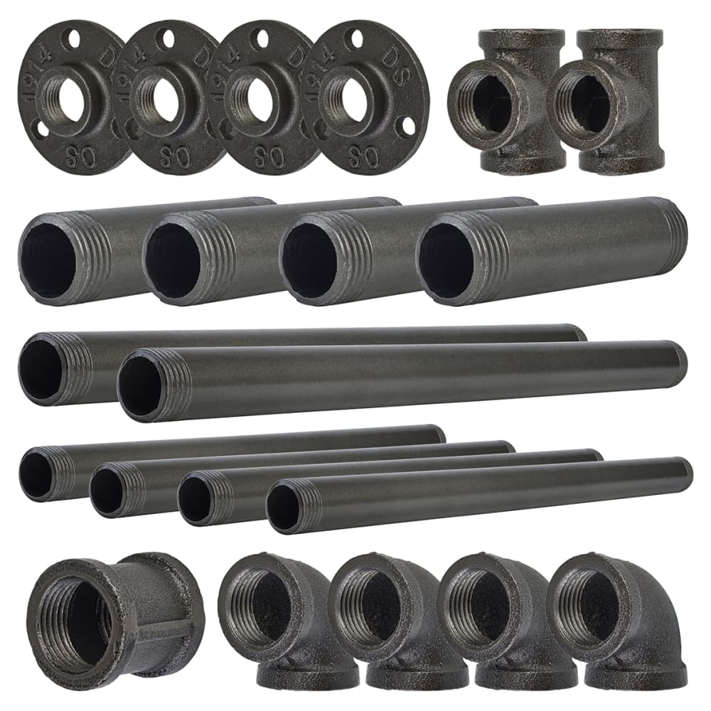 Altro 3/4" Pipe Wardrobe Rail Kit - Grey