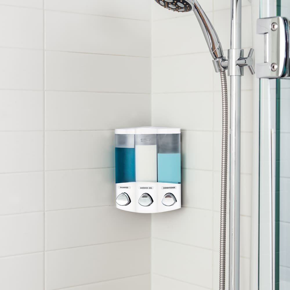Croydex Euro Wall Mounted Trio Soap Dispenser - 180 x 100 x 230mm - White