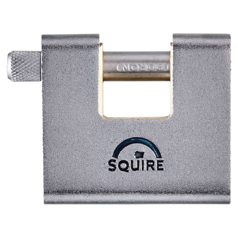 Squire Armoured Steel Shutter Lock - 60mm Body - 22 x 12mm Shackle - Keyed Alike - Chrome