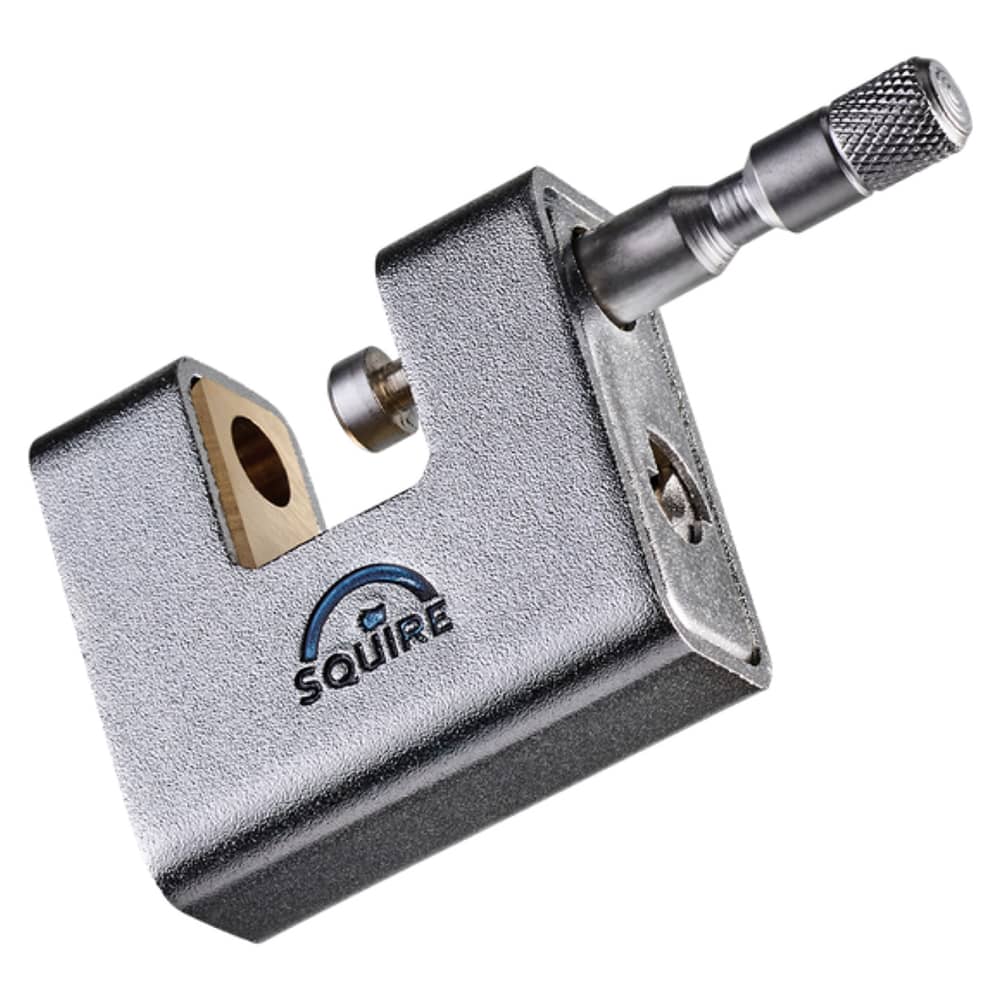 Squire Armoured Steel Shutter Lock - 60mm Body - 22 x 12mm Shackle - Keyed Alike - Chrome