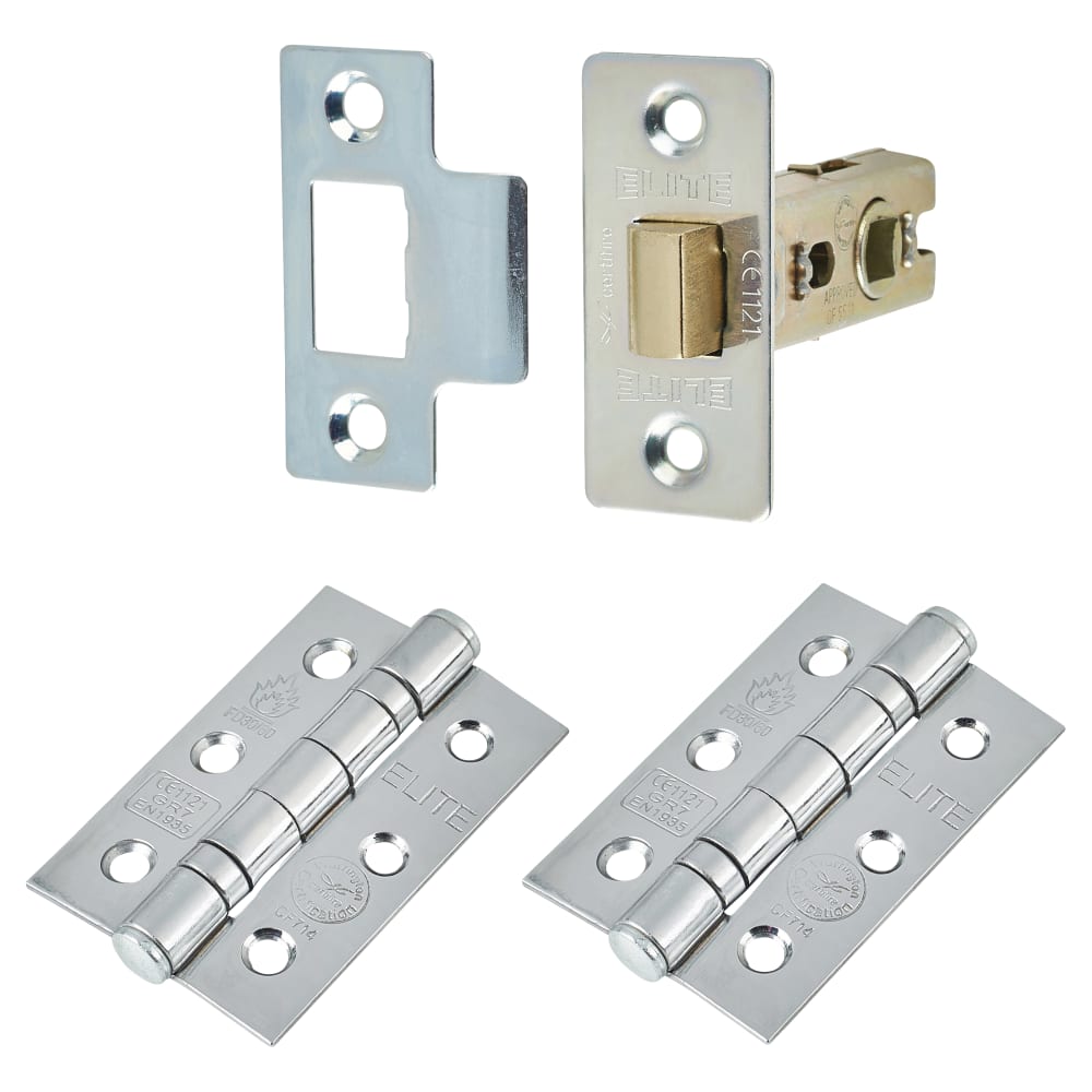 Touchpoint Rome Latch Door Handle Kit - Polished Chrome