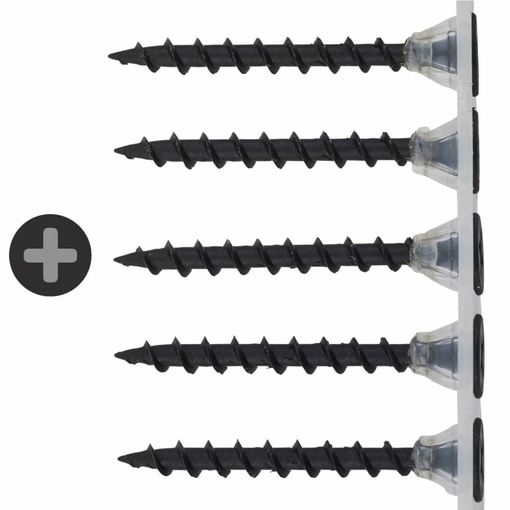 Reisser Collated Drywall Screws - 3.5 x 25mm - Black Phosphate - Pack of 1000