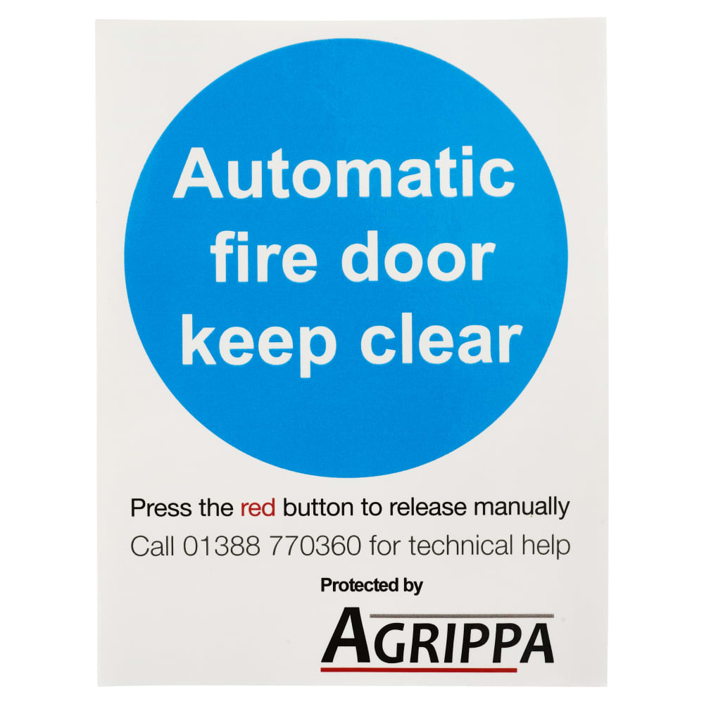 Agrippa Fire Door Holder Stickers - Pack of 5