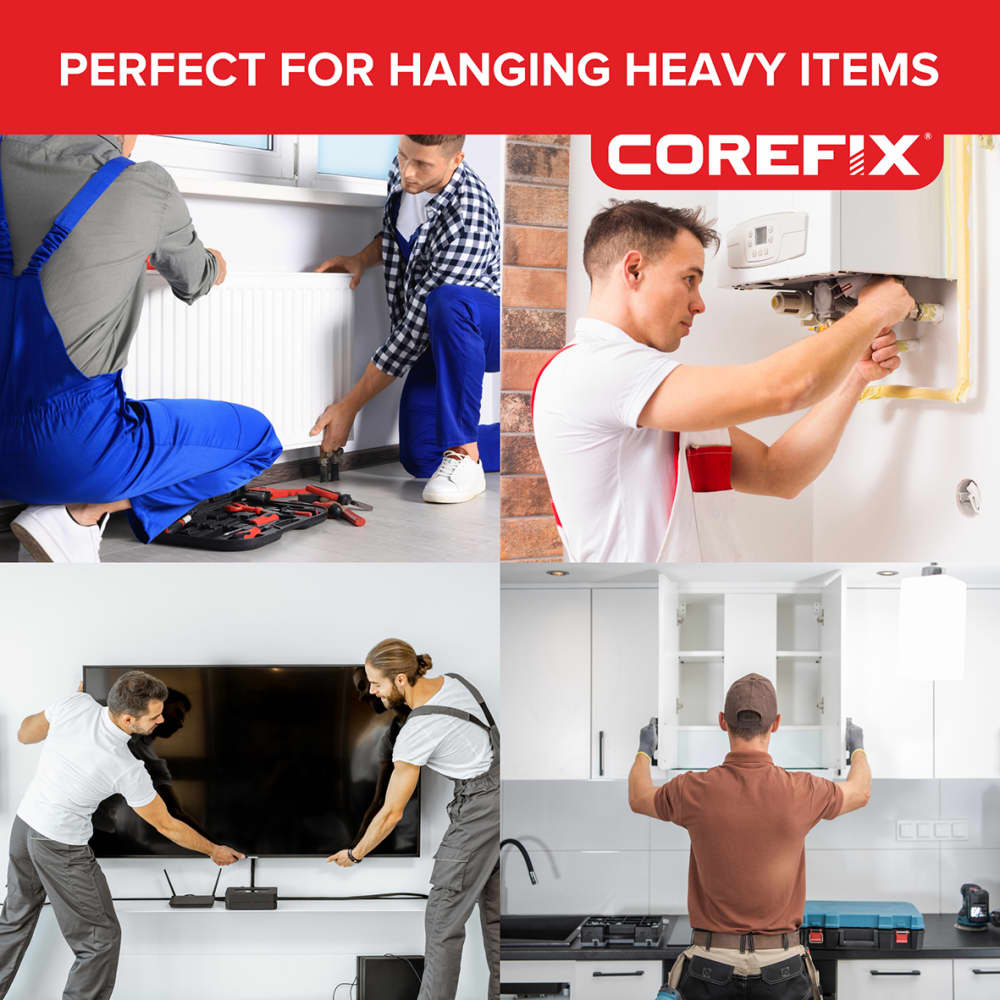 Corefix Connect 120 - Dot and Dab or Drylined Wall Fixing Solution - Red - Pack of 4