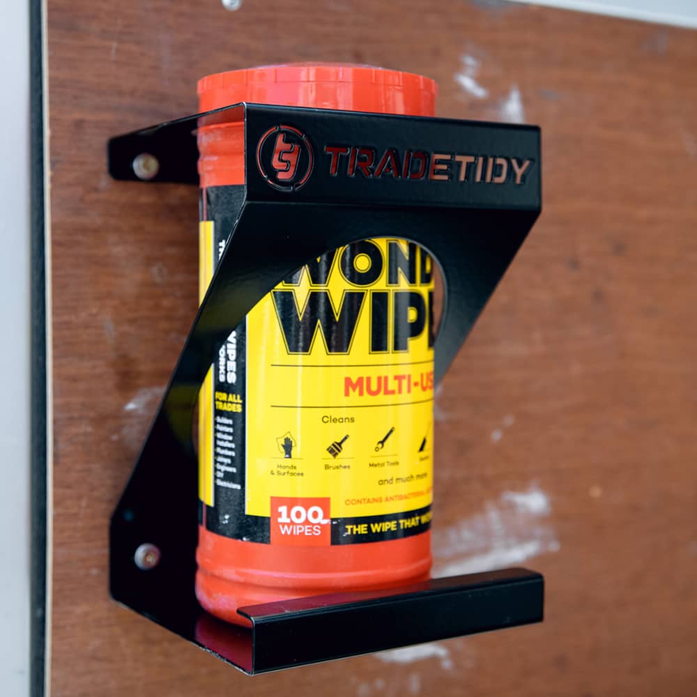 TradeTidy Wipe Tub Holder - 150 x 220 x 145mm - Black