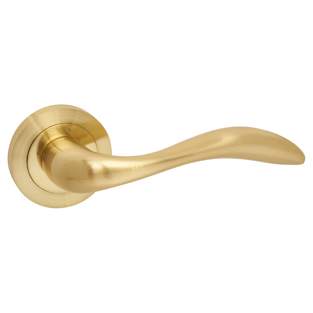 Altro Sussex Door Handle on Rose - Satin Brass