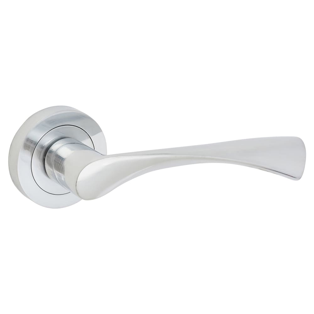 Altro Knightsbridge Door Handle on Rose - Satin Chrome