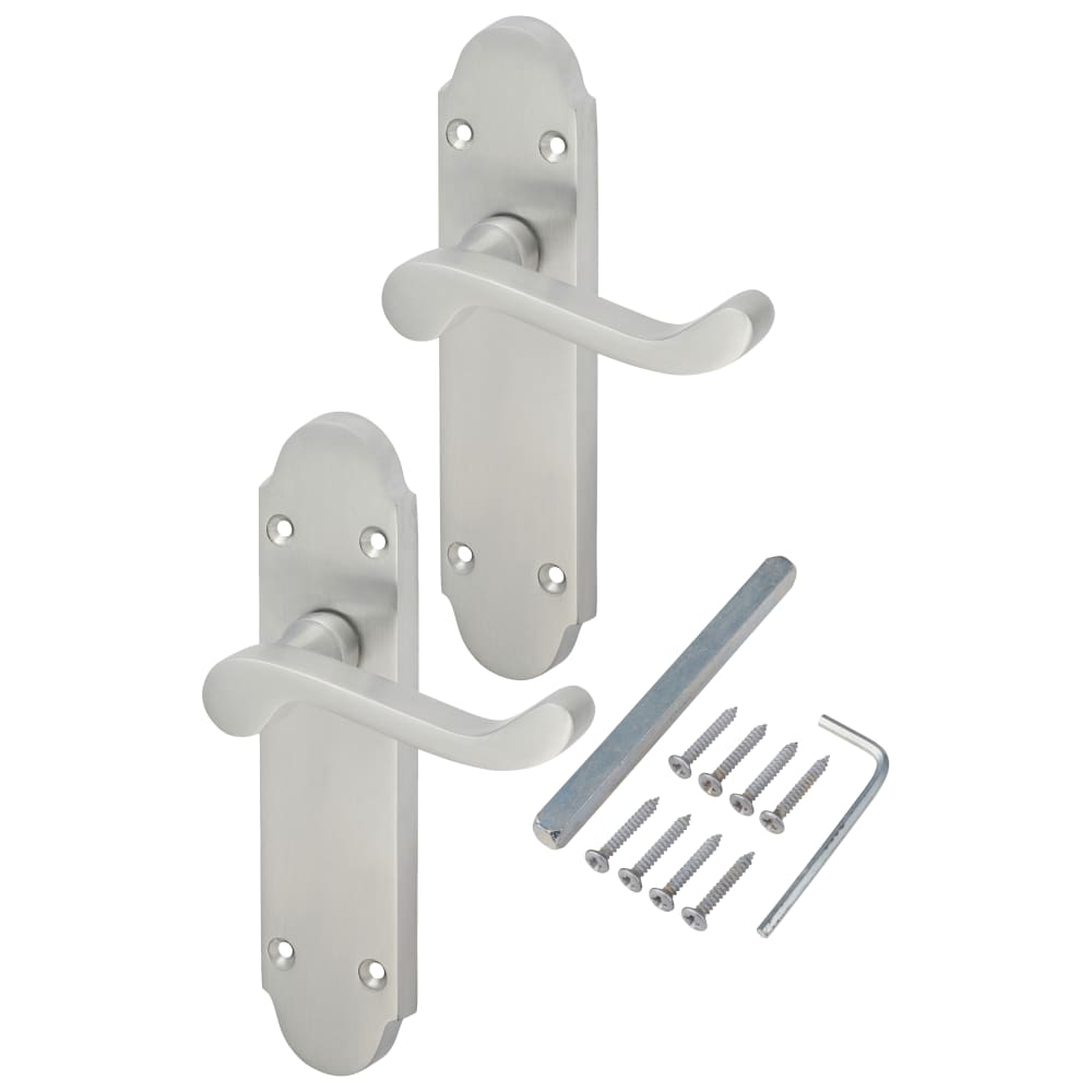 Touchpoint Victorian Summer Latch Door Handle - 168 x 40mm - Satin Chrome