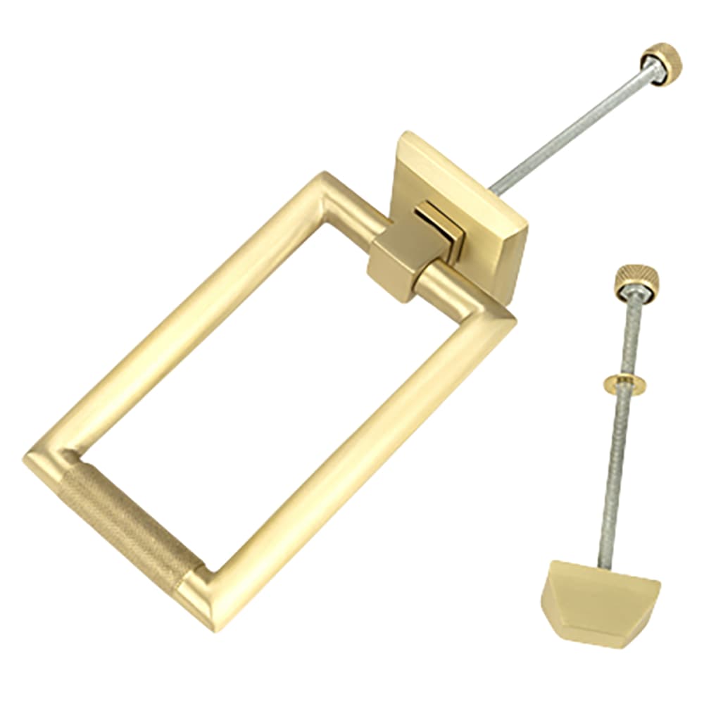 From The Anvil Brompton Rectangular Knurled Door Knocker - 145 x 90mm - Satin Brass