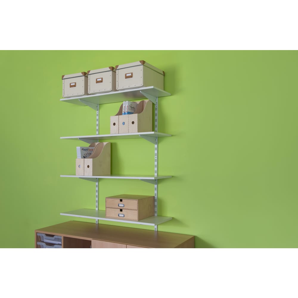 Altro Twin Slot Shelf White Edged Melamine Board - 1000 x 300 x 15mm