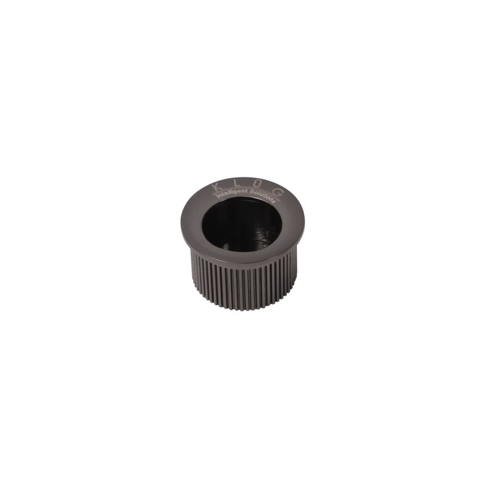 Klug Round Door Edge Finger Flush Pull - 30mm Diameter - Black Nickel