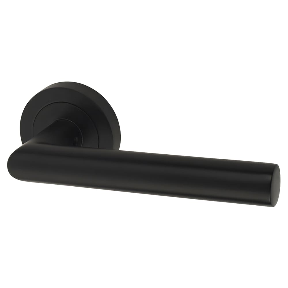 Altro Emily Door Handle on Rose - Matt Black 