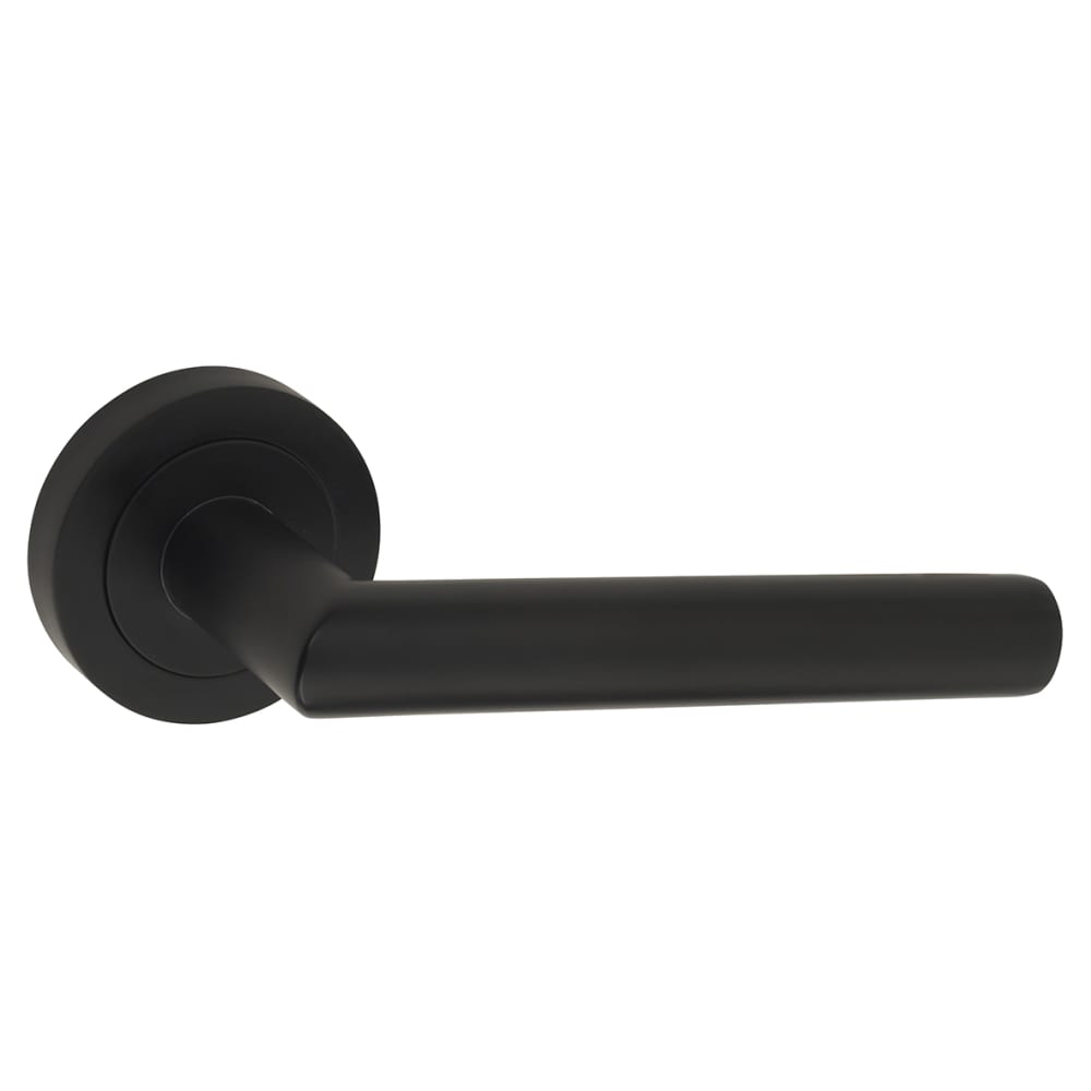 Altro Emily Door Handle on Rose - Matt Black 