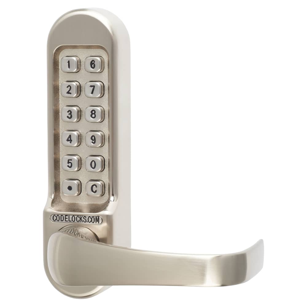Codelocks CL525 Push Button Code Lock and Euro Lock with Key Override - Code Free - Stainless Steel