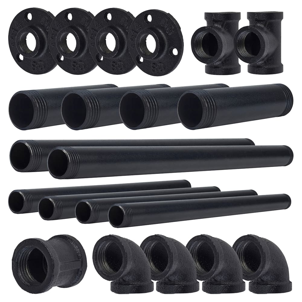 Altro 3/4" Pipe Wardrobe Rail Kit - Black