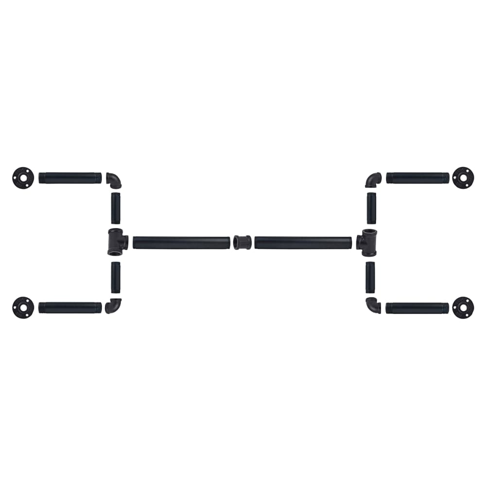 Altro 3/4" Pipe Wardrobe Rail Kit - Black
