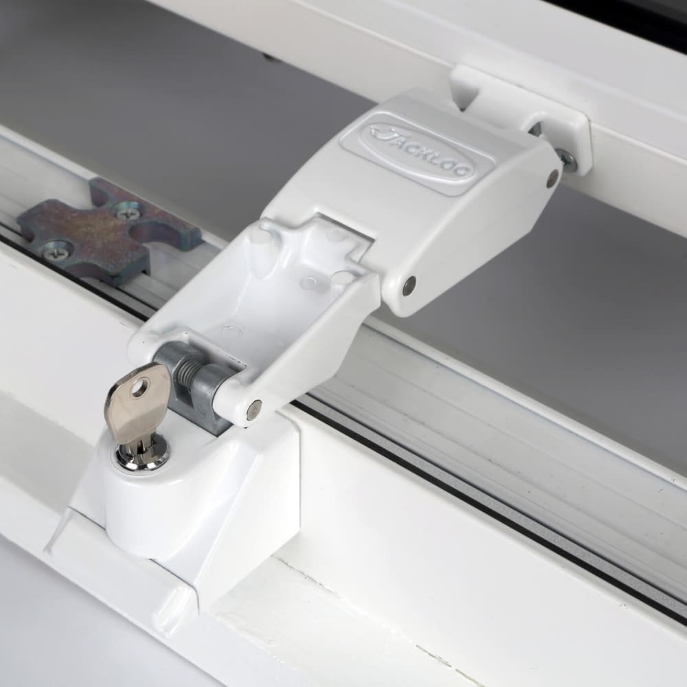 Jackloc Titan Key-Locking Folding Window Restrictor – Brown